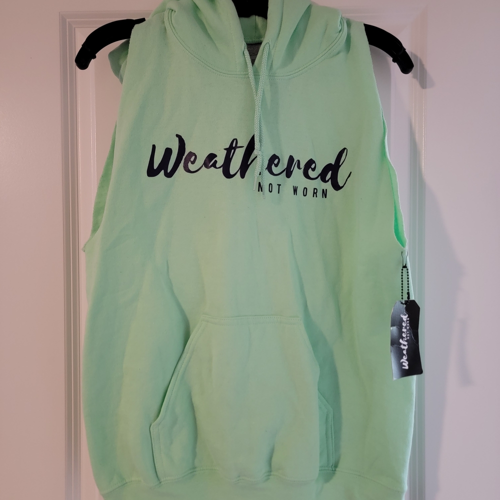 Mint Green Sleeveless Hoodie